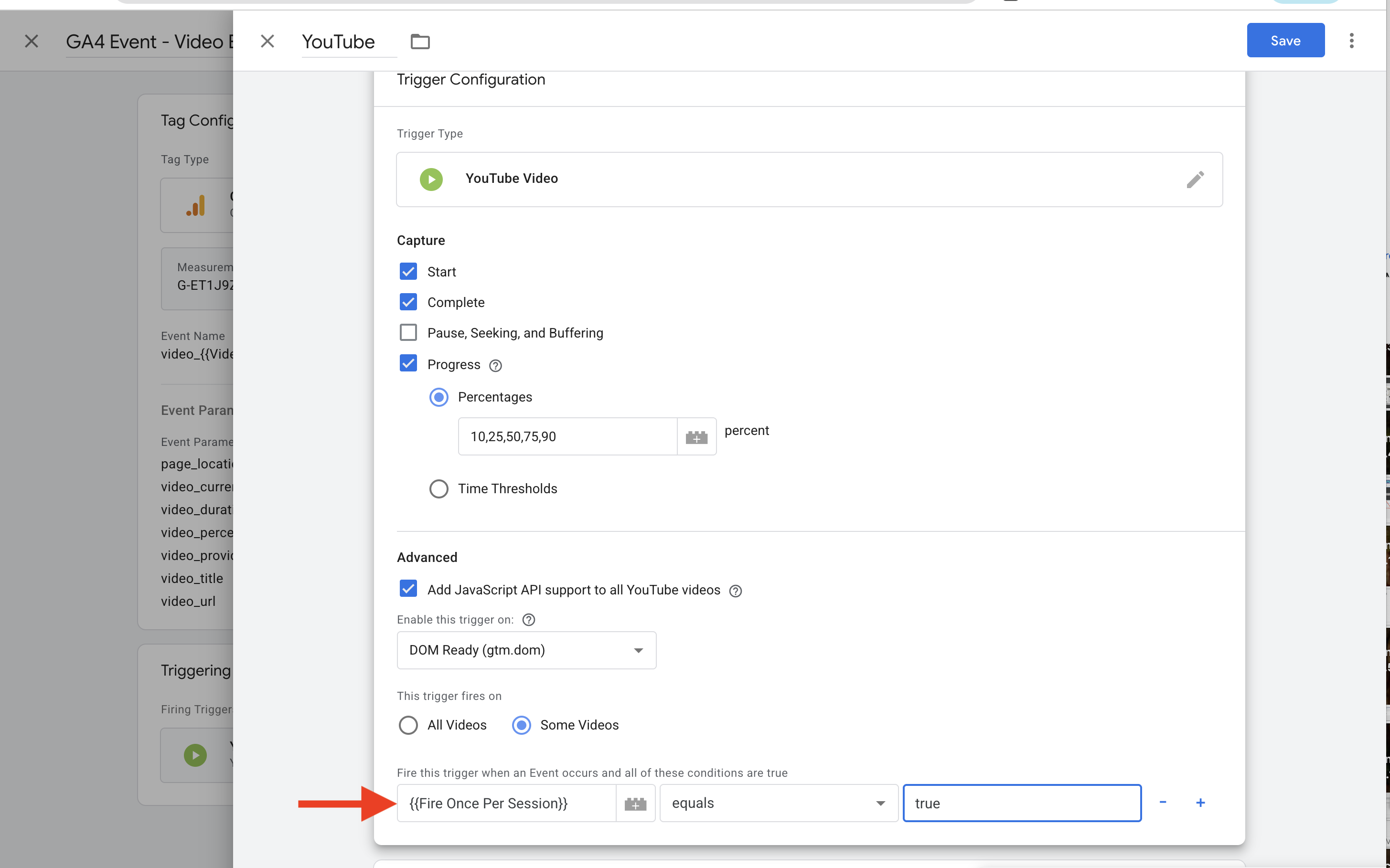 YouTube Video Trigger Configuration